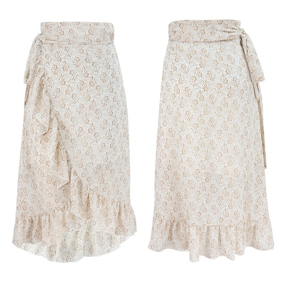 Strap Floral Chiffon Skirt - Picture 3 of 5
